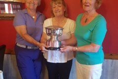 Bute match secretary Ellen Eccles, winner Port Bannatyne's Elaine Thom and Bute Ladies' Captain Margaret Rooney